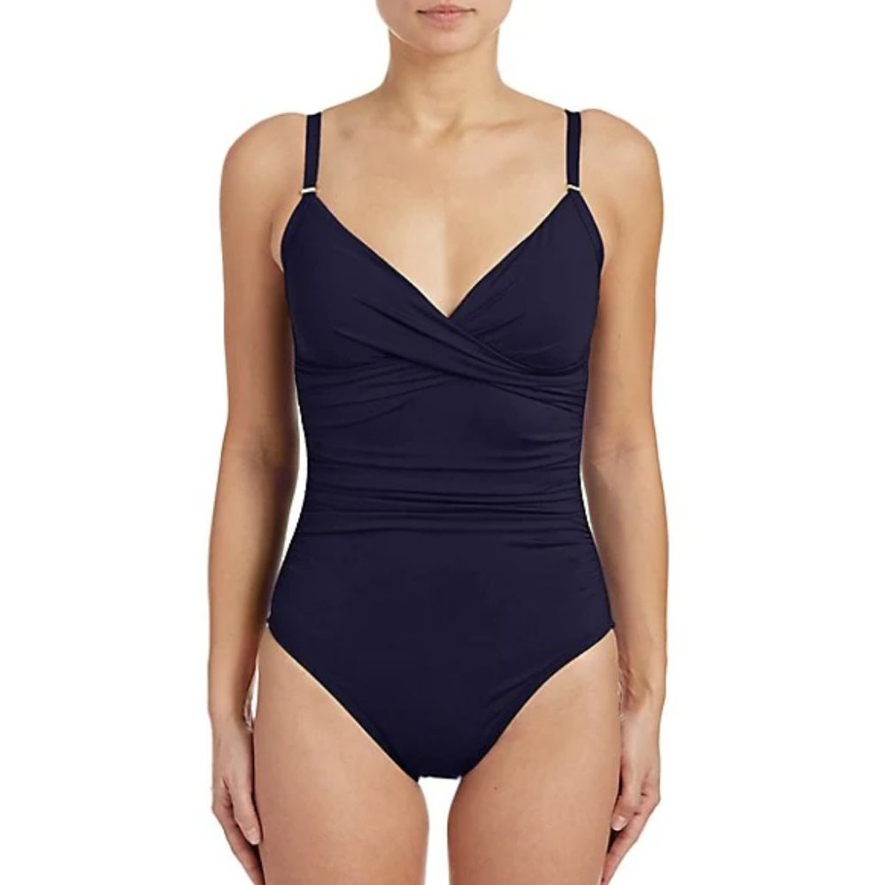 NWT Calvin Klein Twist Front Navy One Piece swimsuit